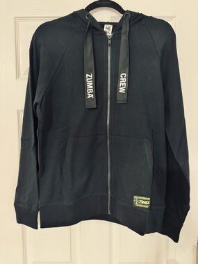 Zumba Fitness Black Sweatshirt with Neon Yellow Logo